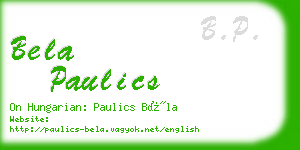 bela paulics business card